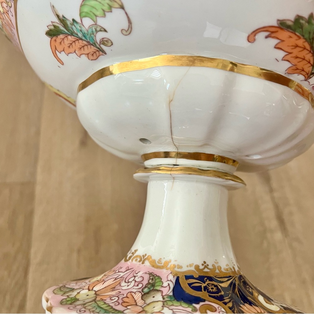 RARE Antique J Allsup 16 St Paul's Church Yard London Imari Footed Dish Plater - Picture 9 of 14